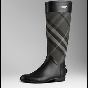 Burberry Smoked Check Pattern Rain Boots 8